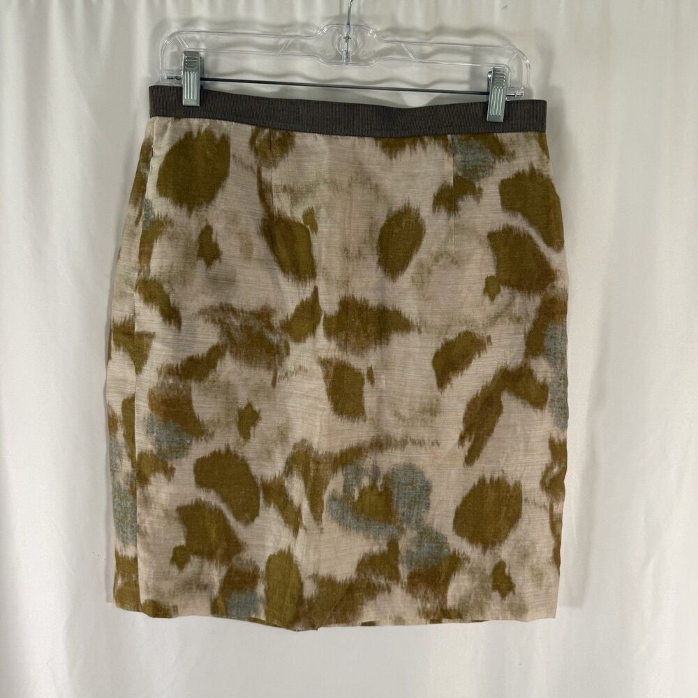 LOFT Ramie Blend Mini Skirt Women's 6 Brown Pockets High Rise